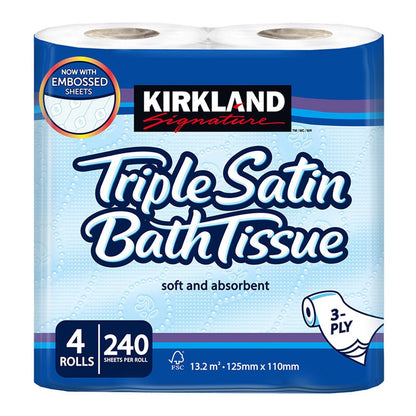 Kirkland Signature Triple Satin Premium Bath Toilet Tissue Paper