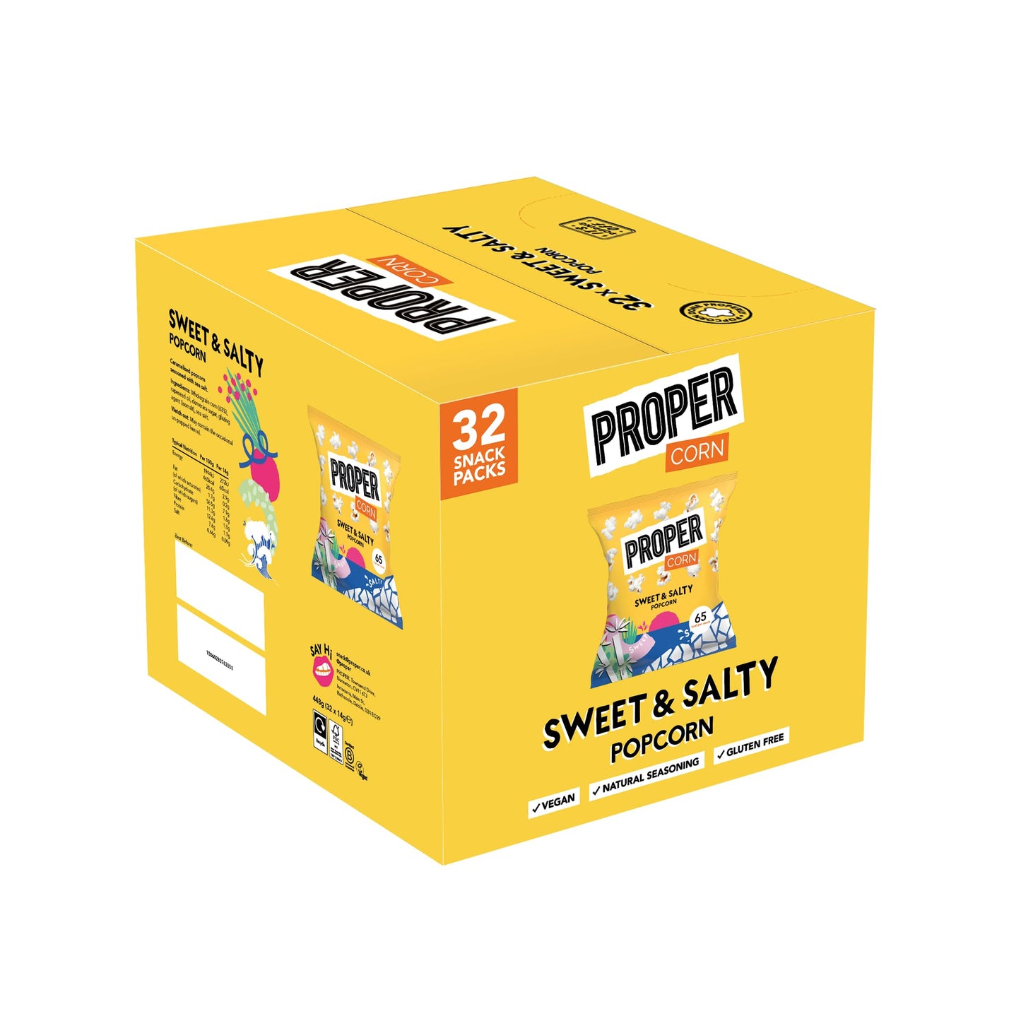 Proper Corn - Sweet and Salty Popcorn 32 x 14g