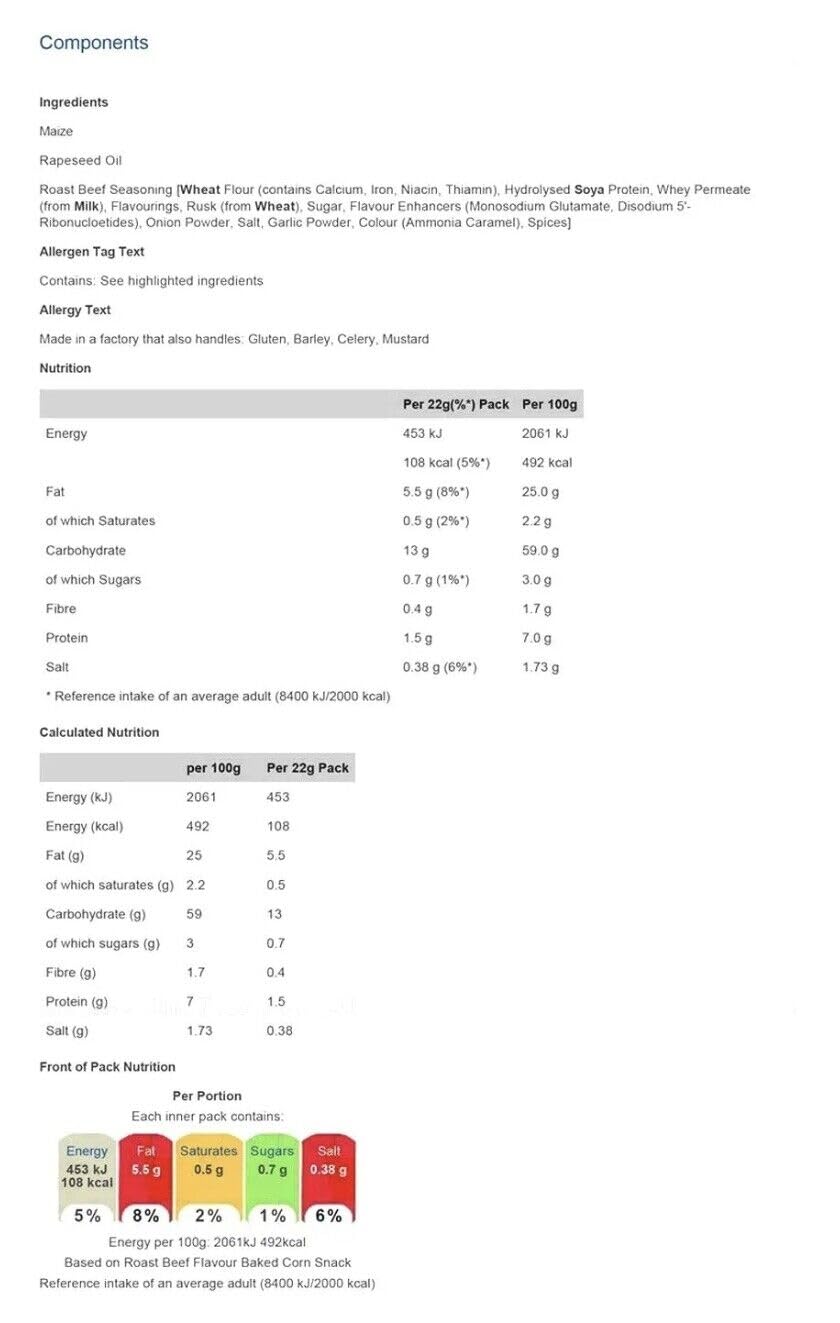 Walkers Crisps Snack Variety Box - Wotsits, Quavers & Monster Munch - Box of 60