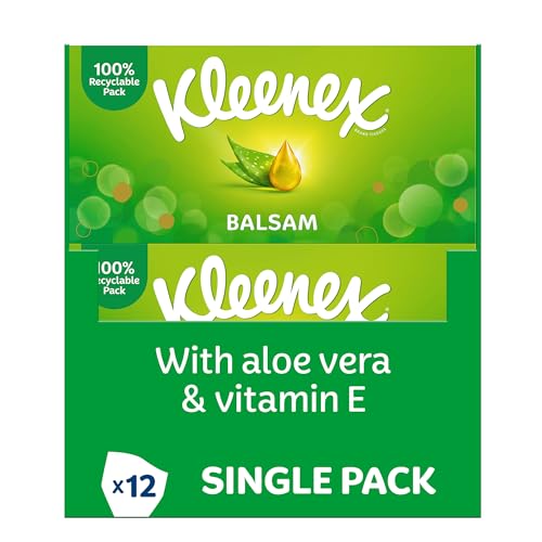 Kleenex Balsam Facial Tissues, Pack of 12 Boxes
