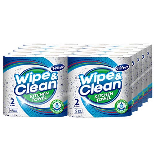 Velvet Wipe & Clean Plus Household Towels — 20 Rolls