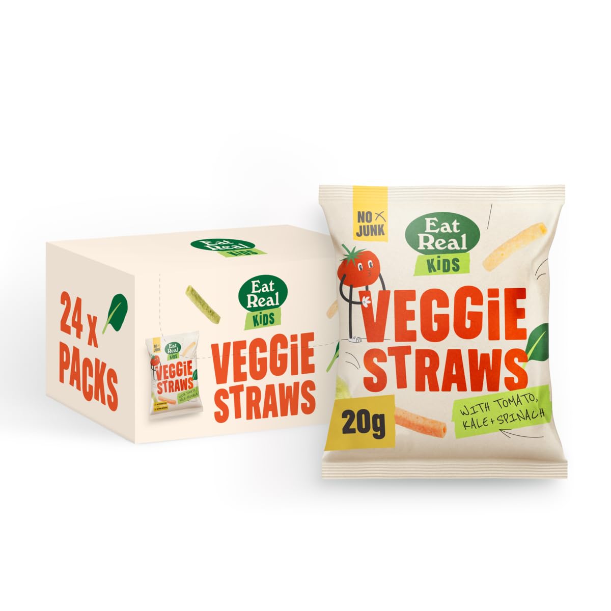 Eat Real, Kids Veggie Straws Multibox, 24 x 20g