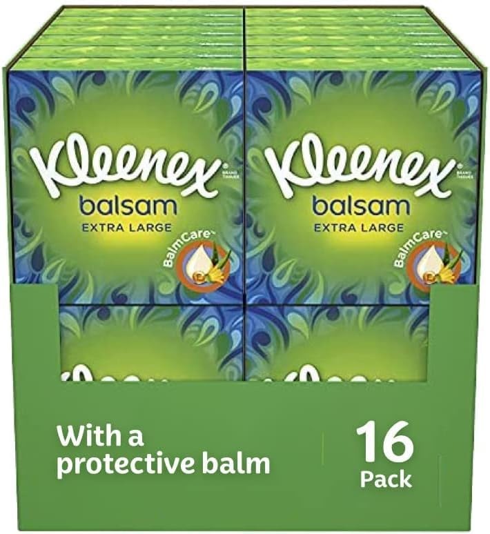 Kleenex Balsam Facial Tissues, Pack of 12 Boxes