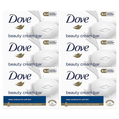 Dove Orginal Beauty Cream Bar 3 in 1 Cleanses, Moisturises and Nourishes Sulphate-Free Bath Soap for Soft and Smooth Skin, Suitable for Daily Use, 90g