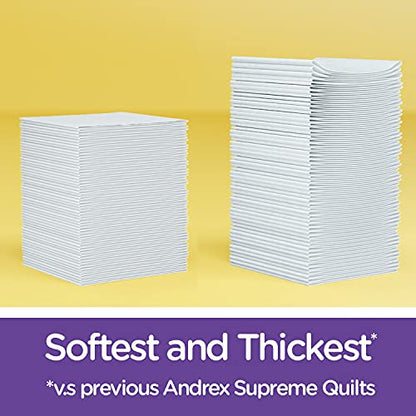 Andrex Supreme Quilts Quilted Toilet Paper - 16 Toilet Roll Pack - 25% Thicker Than Before to Provide Ultimate Quilted Comfort with Unique Air Pocket Texture