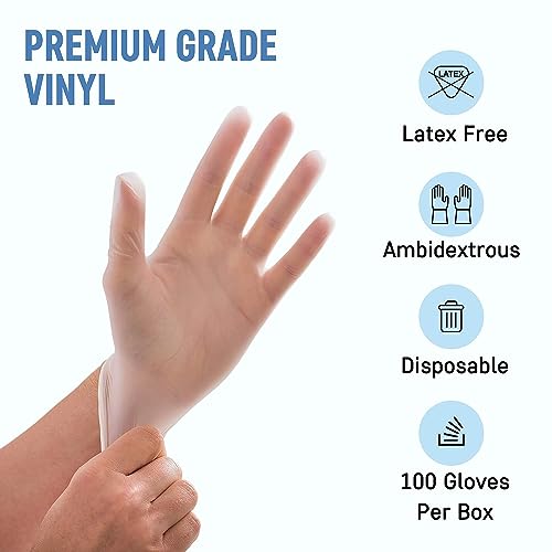 Gloveman Clear Powder-Free Vinyl Gloves Medium — 100