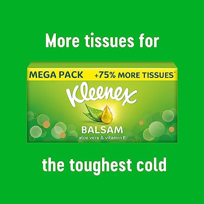 Kleenex Balsam Facial Tissues, Pack of 12 Boxes